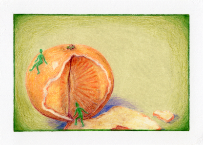 Original Art Card "Little Green Dudes"