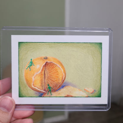 Original Art Card "Little Green Dudes"