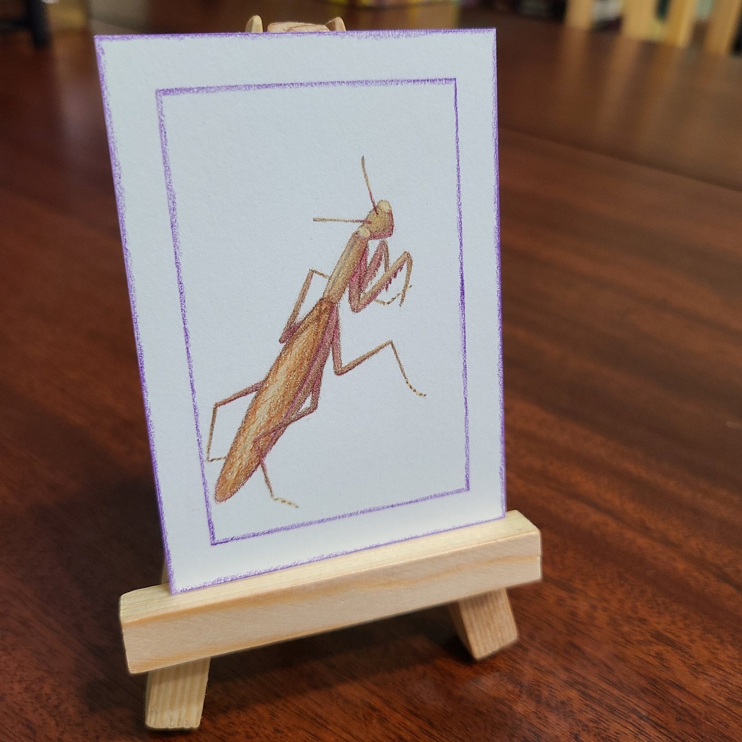 Original Art Card "Mantis religiosa (Brown)"
